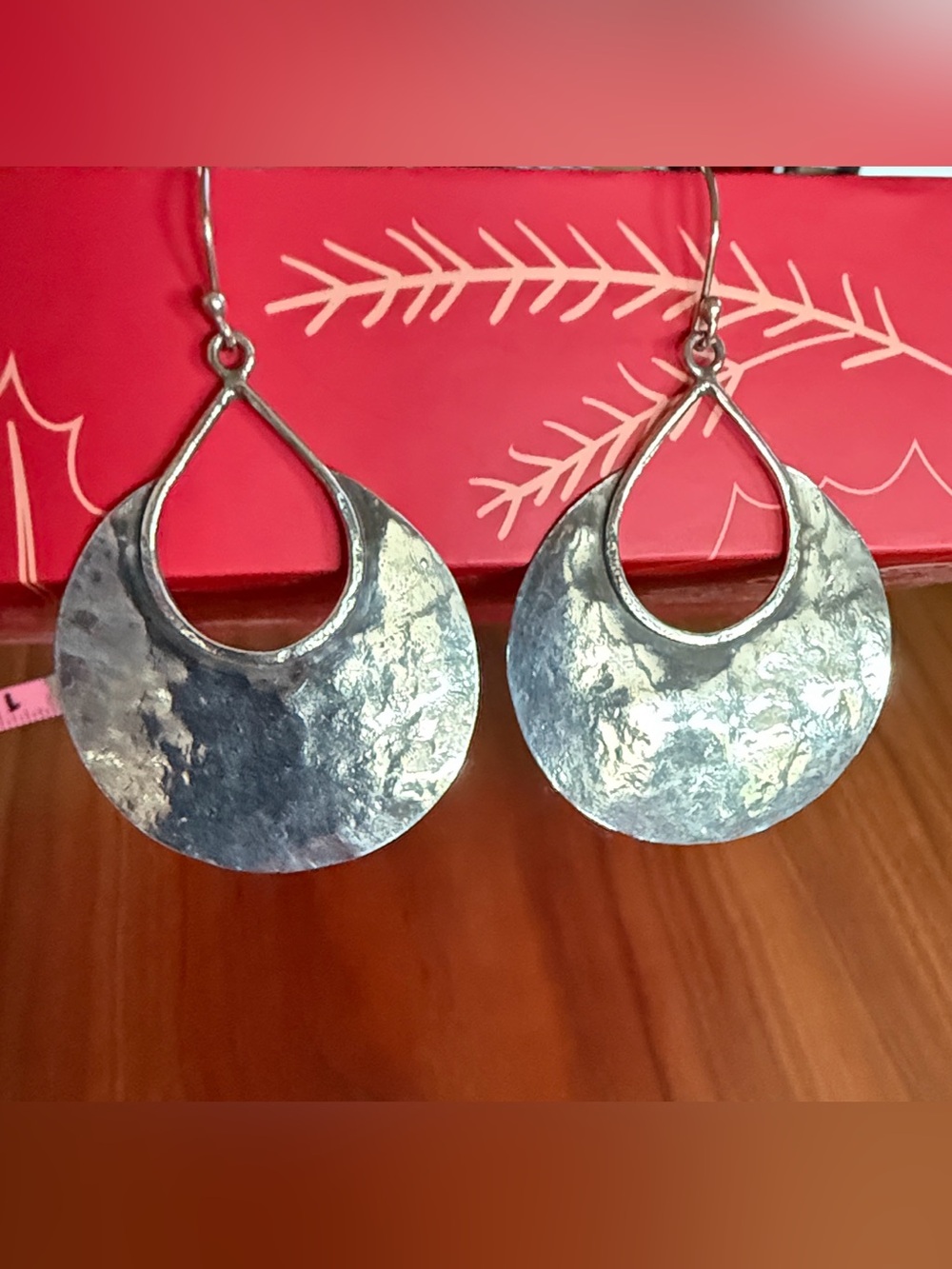 Silpada Hammered 925 Silver Crescent Drop Earrings